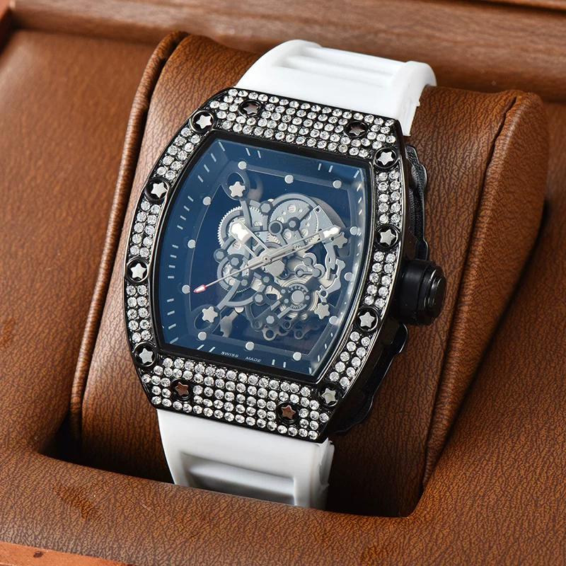 Precision Quartz Watch Barrel Watch New Arrival Hollow Personality Tiger Head Watch Diamond Trendy Best-Selling Men and Women Neutral