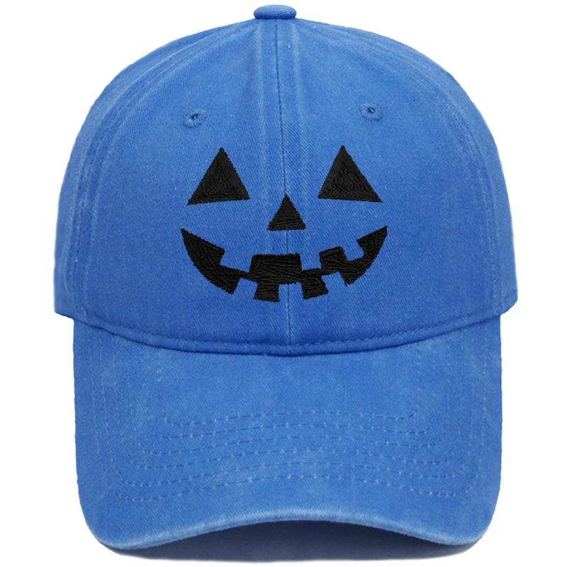 Cross-border Halloween Smiley Pumpkin Embroidered Vintage Baseball Cap - Unisex Casual Style