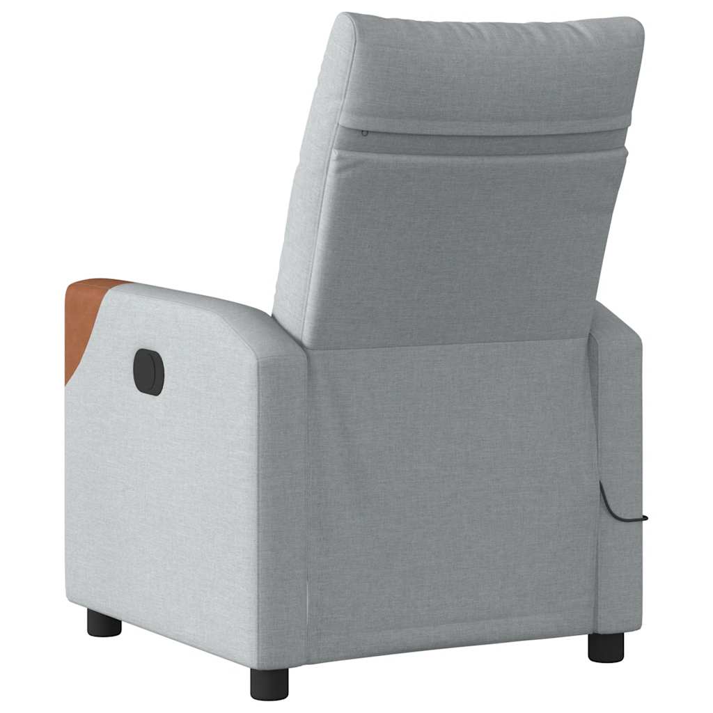 Foldable Massage Armchair, Electric, Light Gray, Fabric