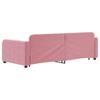 Daybed Extendable with Drawers Pink 90x200 cm Velvet