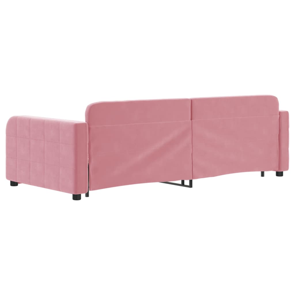 Daybed Extendable with Drawers Pink 90x200 cm Velvet