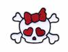Patchion Skull with Red Bow - Sew-on - Embroidered Patch/Badge/Emblem