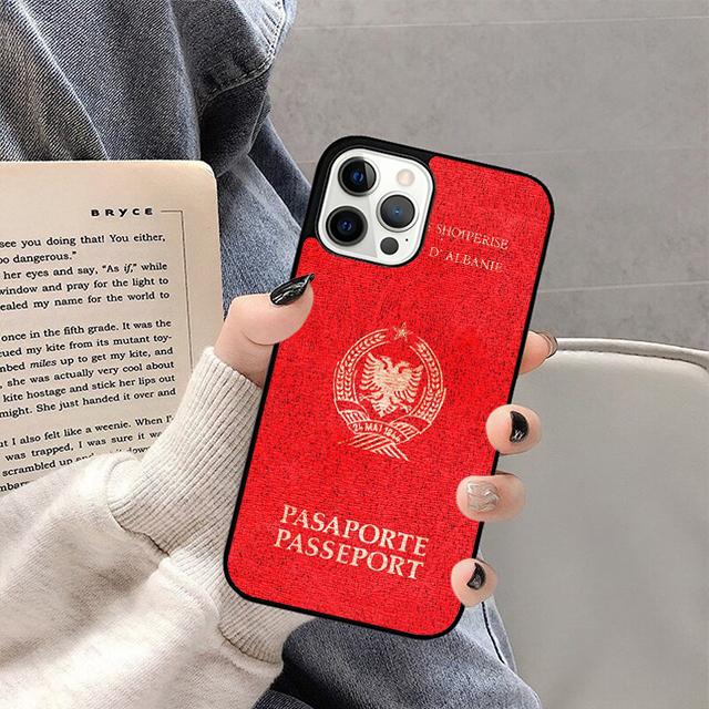 Albania Passport Phone Case For iPhone 17 Air 16 15 14 13 12 Pro Max Plus Max Cover Shell coque