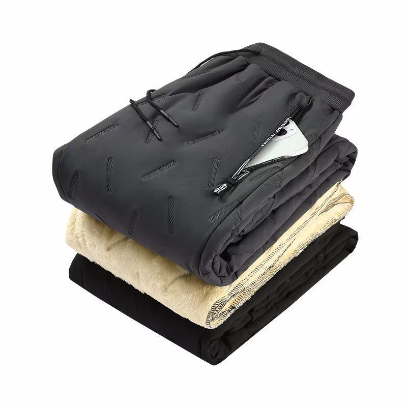 Men's Winter Lambskin Plus Velvet Waterproof Warm Outdoor Trousers