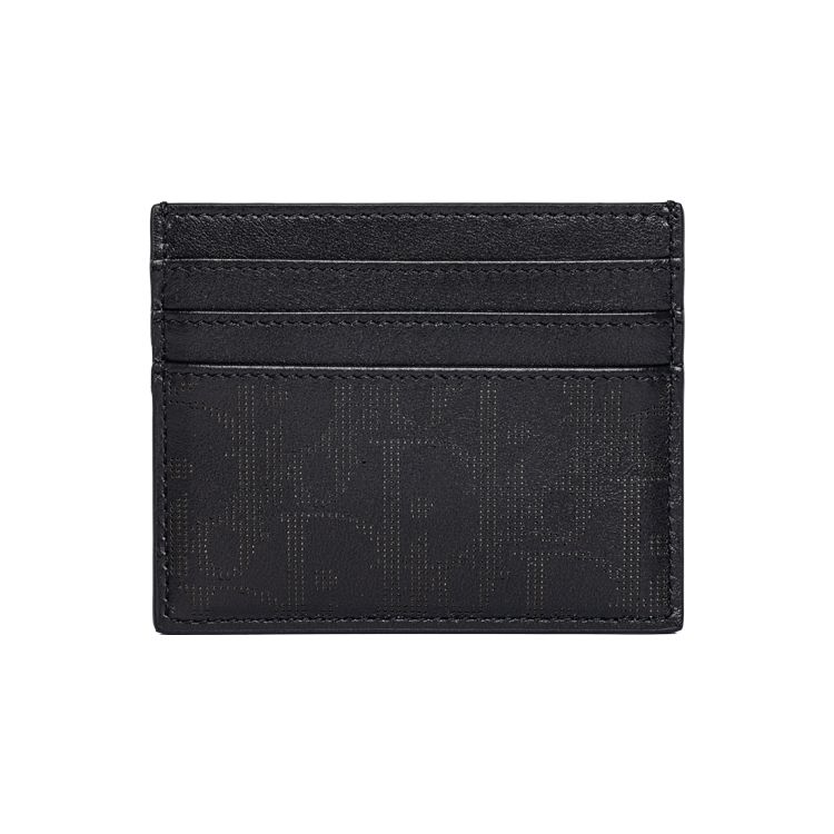 Dior Oblique Galaxy Print Leather Card Holder Men Card Holder Black 2ESCH135VPD-H03E