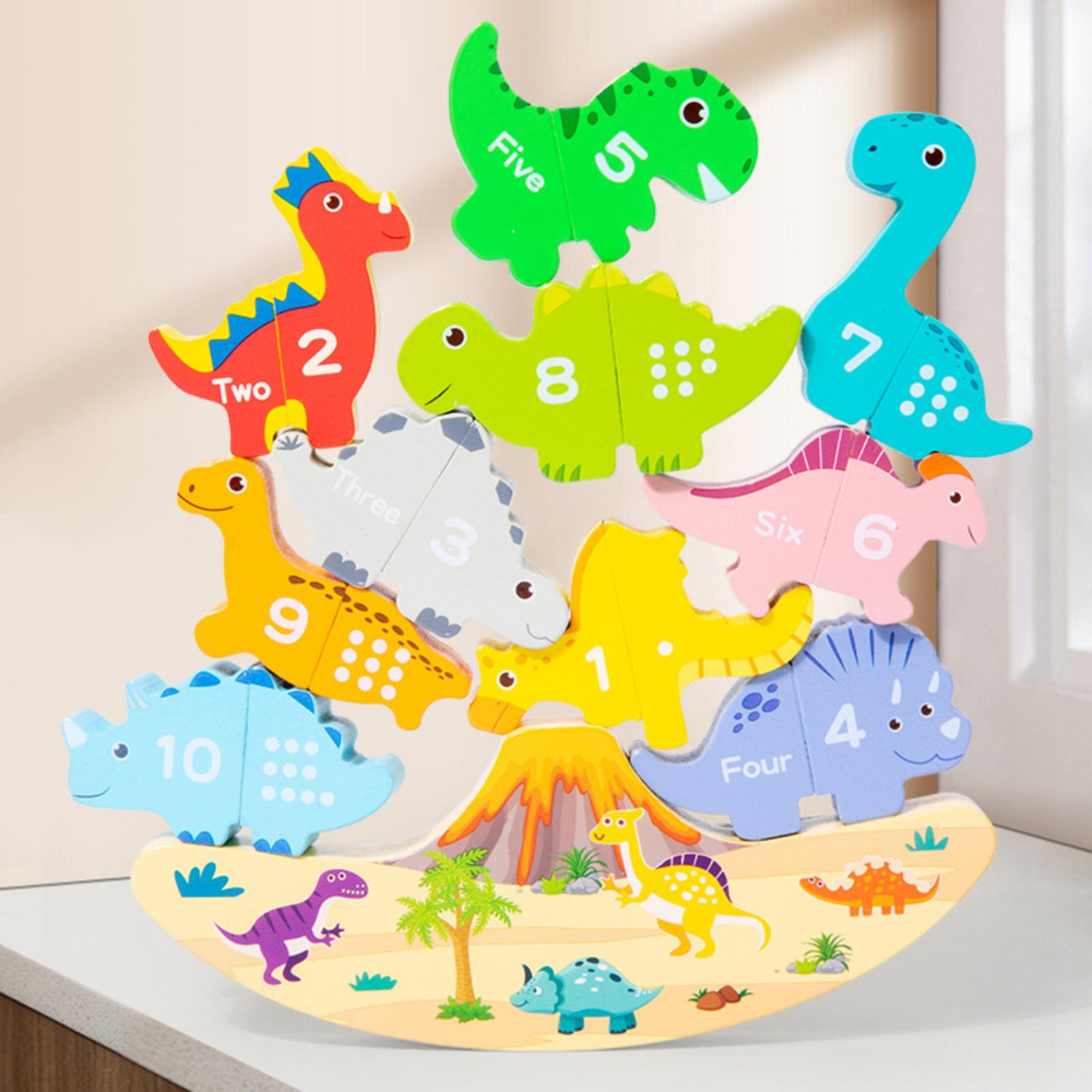 

Happy Stacking Dinosaurs,Wooden Stacking Toy For Toddlers, Colorful Dinosaur Balancing Activity Toy, Improves Fine Motor Skills And Dexterity One Size