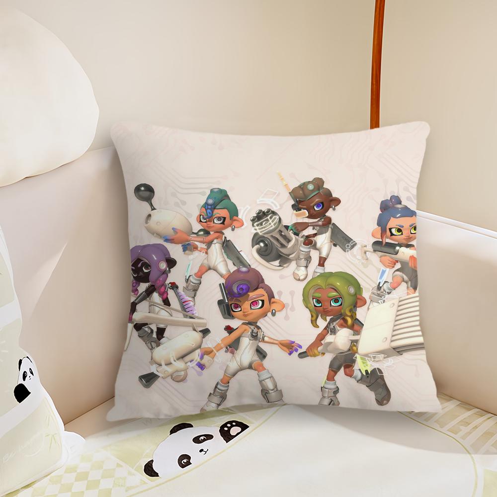 Game S-Splatoon 3 Side Order Pillow Case Living Room Sofa Cushion Cover Suitable For Home Bedroom Room Decoration