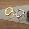 Nidin Hot Sale Round Shape Hollow Design Open Rings Adjustable For Female Male Copper Simple Geometric Aesthetic Finger Jewelry