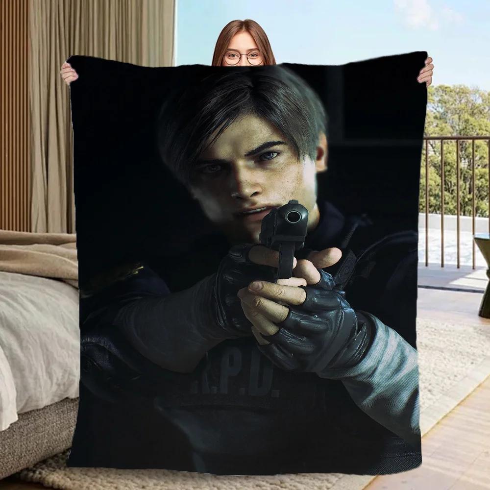 Anime deka na pohovky Leon Kennedy Mikrovlákno Ložní prádlo Tenká vatelínová deka Přehoz Postelové deky & Přehozy Nadýchaná kostkovaná Cobija