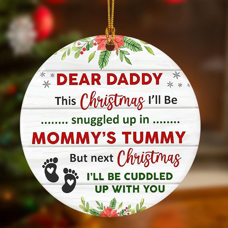 Geschenke für neue Väter - Geschenke für Väter zum ersten Mal - Bumps erste Weihnachtskugel - Erwarten Baby unterwegs, Lustiger werdender Vater, Weihnachtsbaumschmuck Andenken