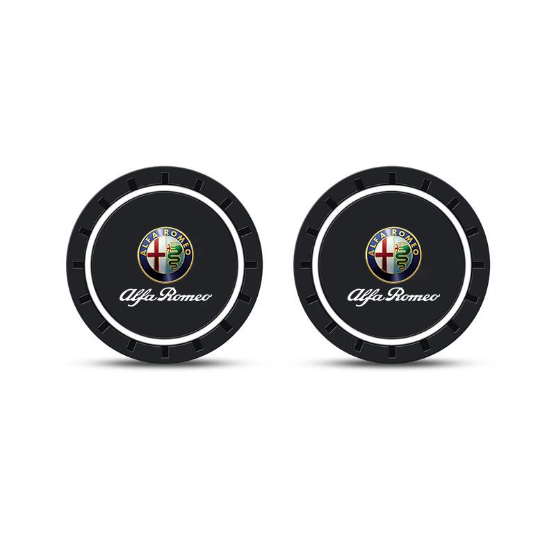 2 Pezzi Portabicchieri per Auto Sottobicchieri Antiscivolo Tappetini Accessori Interni Auto Per Alfa Romeo Giulia 159 147 Stelvio Giulietta 156 GT 166