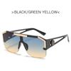 Fashion Luxury Brand Oversized Square Sunglasses Men Women Vintage Metal Big Frame Semi-Rimless One Lens Sun Glasses UV400