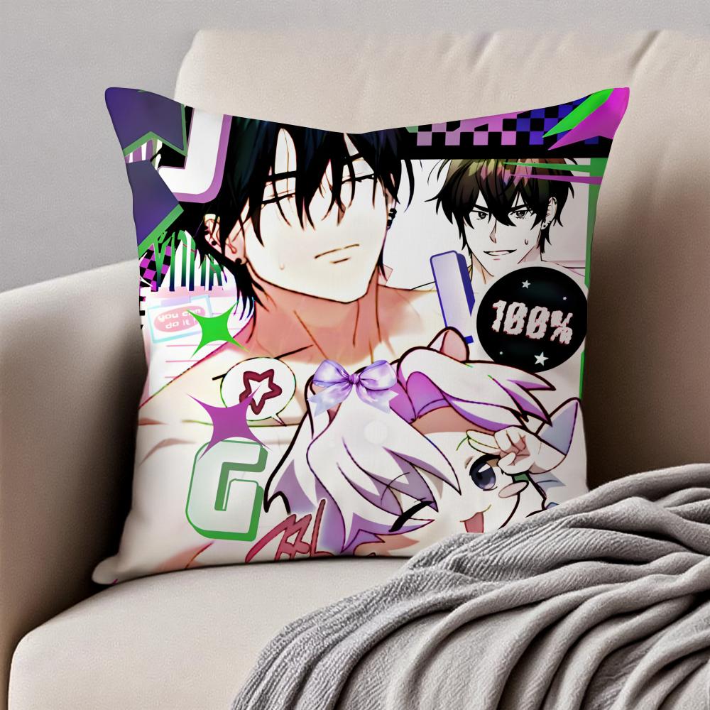 VVirtual Strangers Aesthetic Decor Cushion Cover Pillowcase Antidustmite Invisible Zipper Short Plush Sofa Cushion