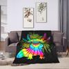 Axolotls Kawaii Cute Tie Dye Blanket  Soft Print Plush Throw Blanket For Child Couch Chair Sofa Bed Flannel Bedspread Bed Cover