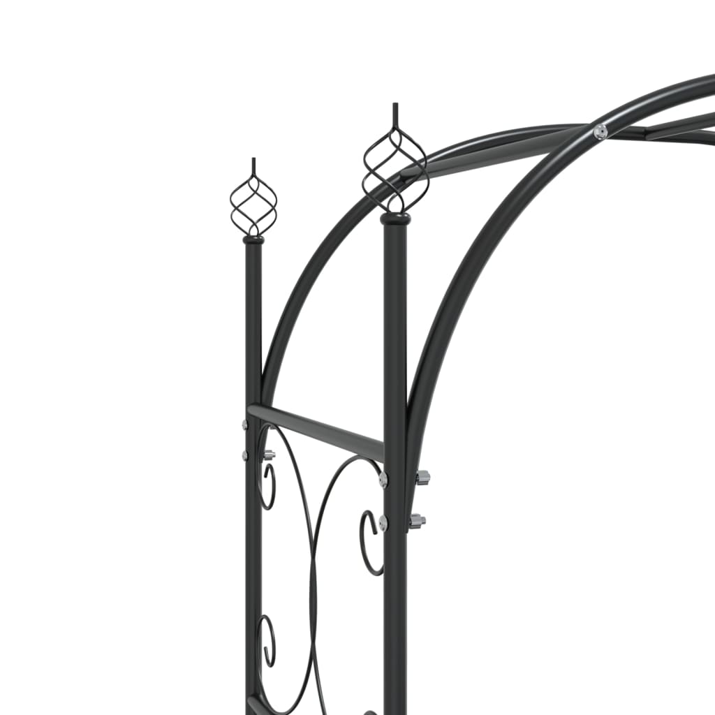 Arco da Giardino con Cancello Nero 108 x 45 x 235 cm Acciaio