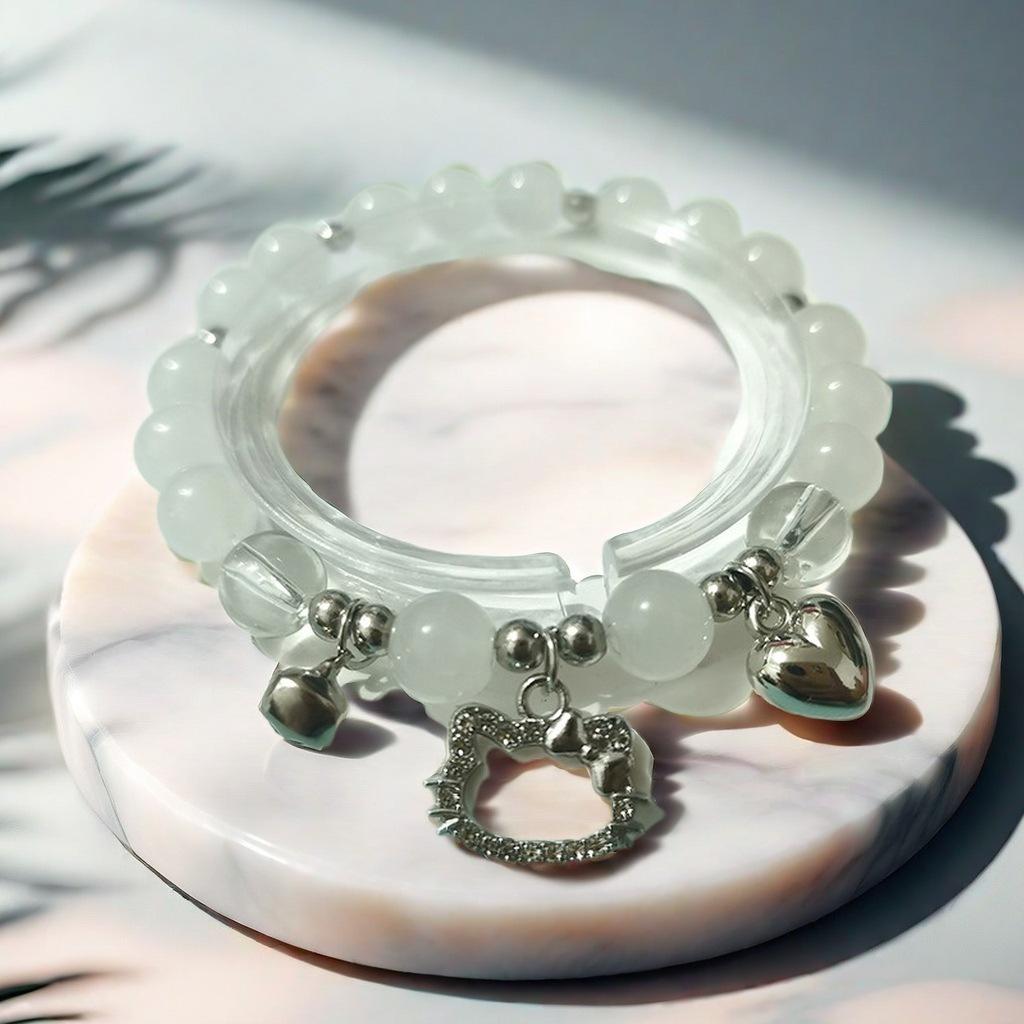 Cat's Eye Moonstone Butterfly Bracelet for Women – Trendy, Versatile Beaded Design, Perfect Student Gift