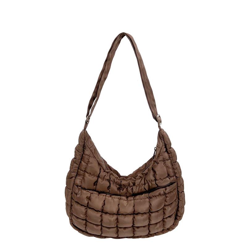 Korean Style Niche Dumpling Bag: Fashionable Cotton Pleated Crossbody Shoulder Bag for Women