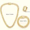 5 PCS Luxury Iced Out Men Quartz Watch Jewelry Set Gold Cuban Chain Necklace Bracelet Ring Cross Pendant Fashion Watches for Men