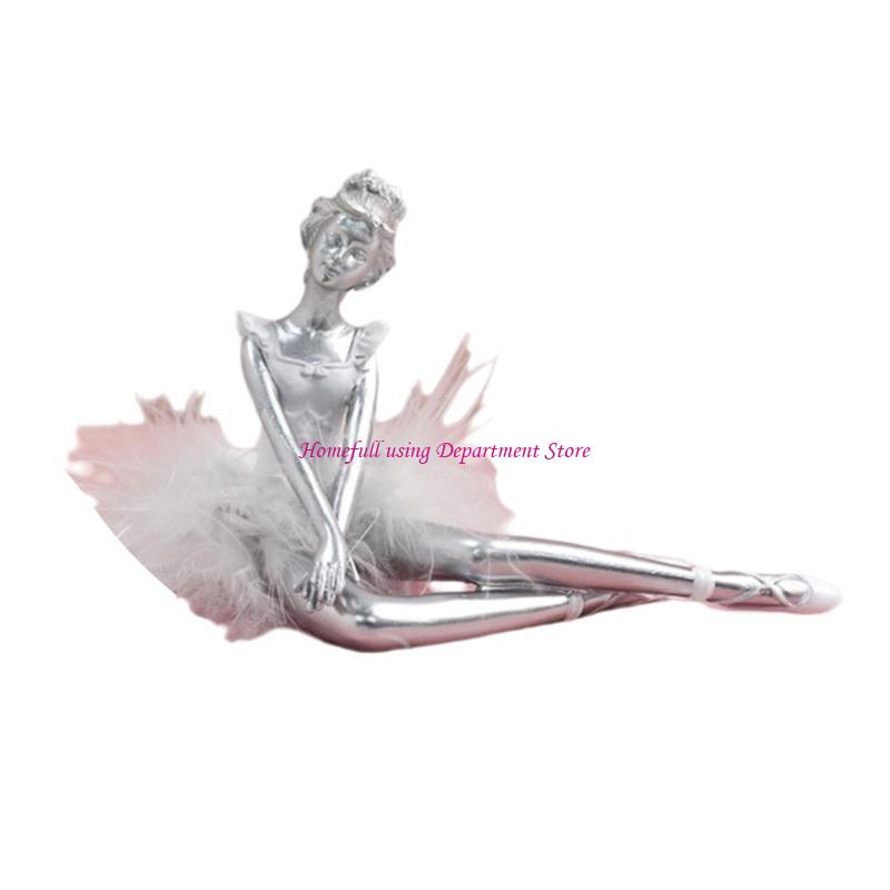 Artistic Resins Ballet Girl Figurine Ballerinas Sculpture Dancing Lady Statue for Desk or Book Shelf Display Ornament
