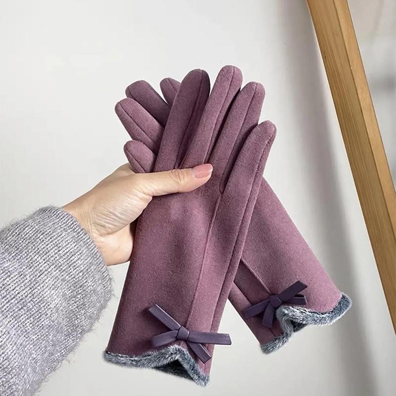Women's Gloves Winter Warm Thickened Velvet Windproof Gloves Autumn Driving Cold Proof And Warm Touch Screen Split Finger