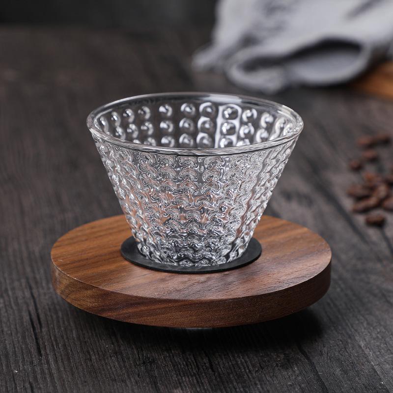 New soot electroplated glass coffee filter cup coffee filter handmade glass filter cup single unit