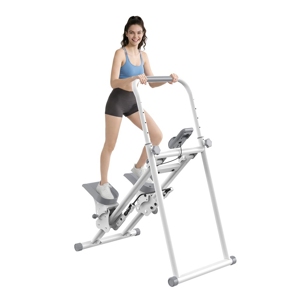 Formill QK7906 Stair Stepper, 3-Level Adjustable Handlebar & Pedals, Foldable Vertical Climber with LED Display