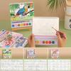 24 Pages Watercolor Painting Book with 8 Color Pigment Gouache Painting Set  Tabletop Ornament