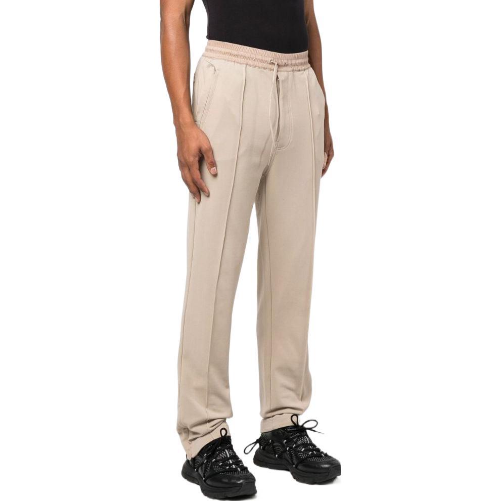 Y-3 FW22 Solid Color Letter Logo Print Drawstring Waist Sports Pants Men Pants Beige HT4480KHAKI