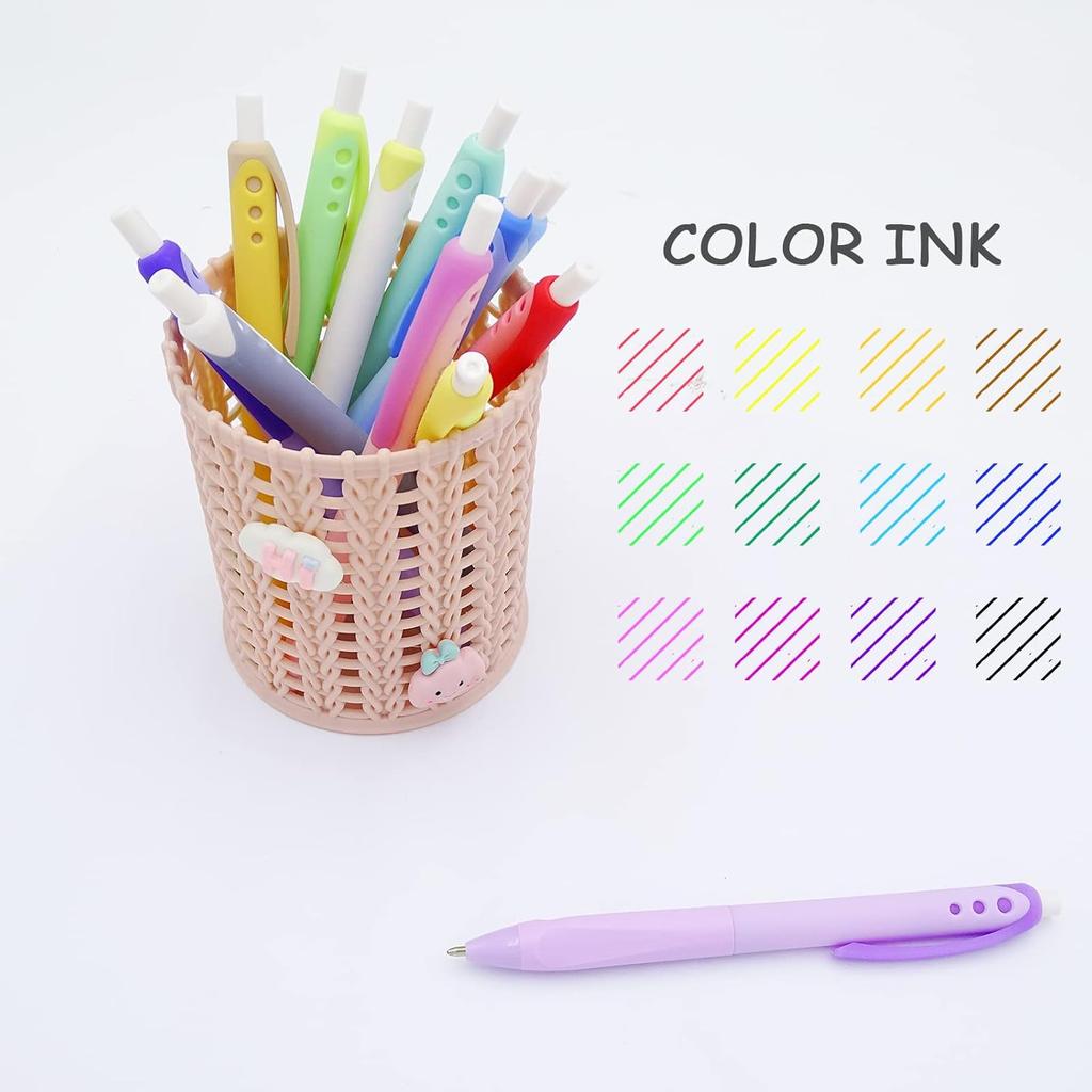 COLNK Assorted Colors Ballpoint Pens, Medium Point 1.0mm,Comfortable Triangle Grip Colored Pen Ballpoint Set for Journaling Planner,Long Lasting