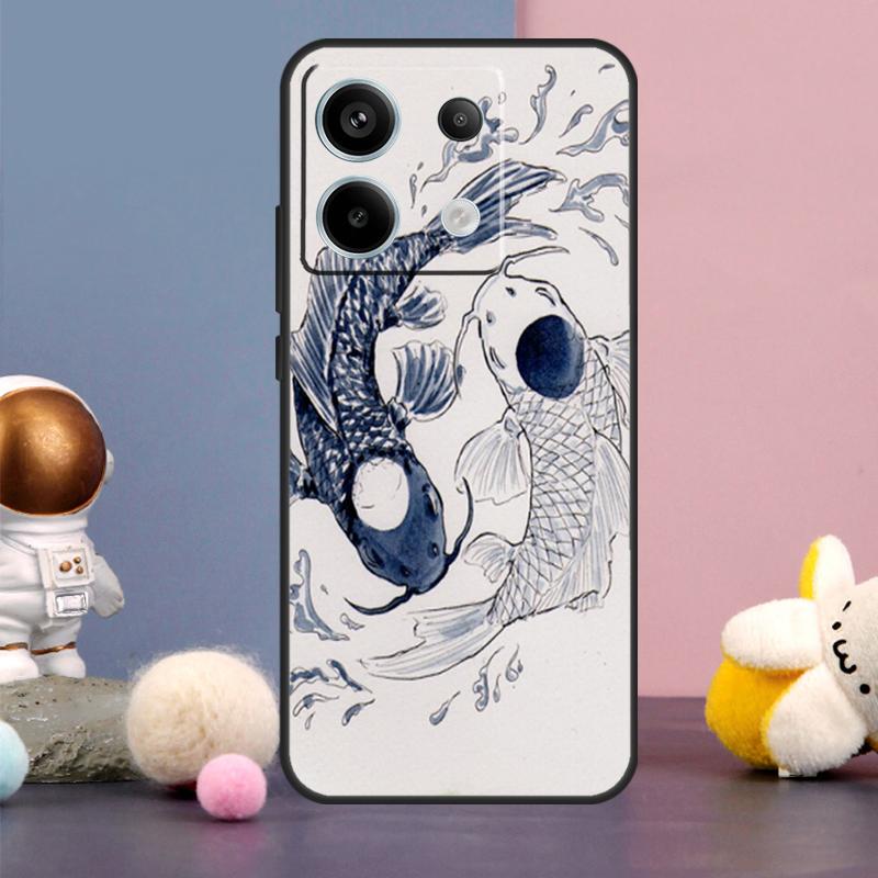 

Ying Yang Koi Fish Case For Xiaomi Redmi Note 9 10 11 12 13 Pro Plus 12S 11S 10S 9S Remdi 12 13 C 9C 10C Cover Redmi Note 13ProPlus