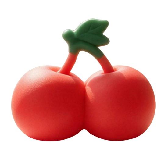 Cherry Stress Relief Toy Realistic Toy Giant Squeeze Fidget Soft Stretchy Simulation Fruit Sensory for Anxiety Portable Reliever