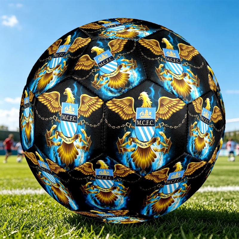 1 pz Pallone da Calcio Standard Taglia 5, Palloni da Calcio, Pallone da Calcio con Motivo Manchester United Manchester City, Cucito a Macchina, Pallone per Allenamento e Partita all'Aperto