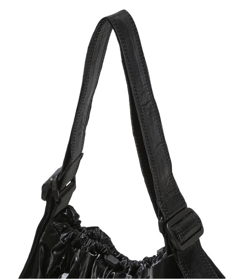 Athe Vanessabruno [Ruban] Glossy Black Ribbon Backpack And Shoulder Bag L Aaba6E900Bk