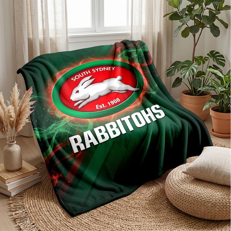 Coperta in Pile Flannel South Sydney Rabbitohs Coperta Calda e Accogliente per Divano Letto Viaggio Uso in Tutte le Stagioni