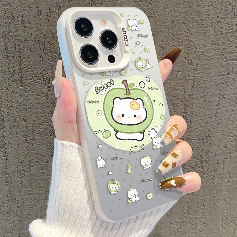 Silver Cartoon Phone Case for iPhone 13/14/15ProMax/16Pro/17