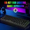 RGB Backlit 68-Key Wired Gaming Keyboard with Mechanical Feel & ABS Material