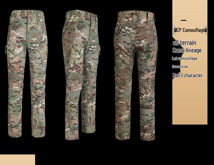 Men's IX7 Tactical Camouflage Fleece-Lined Softshell Winter Pants