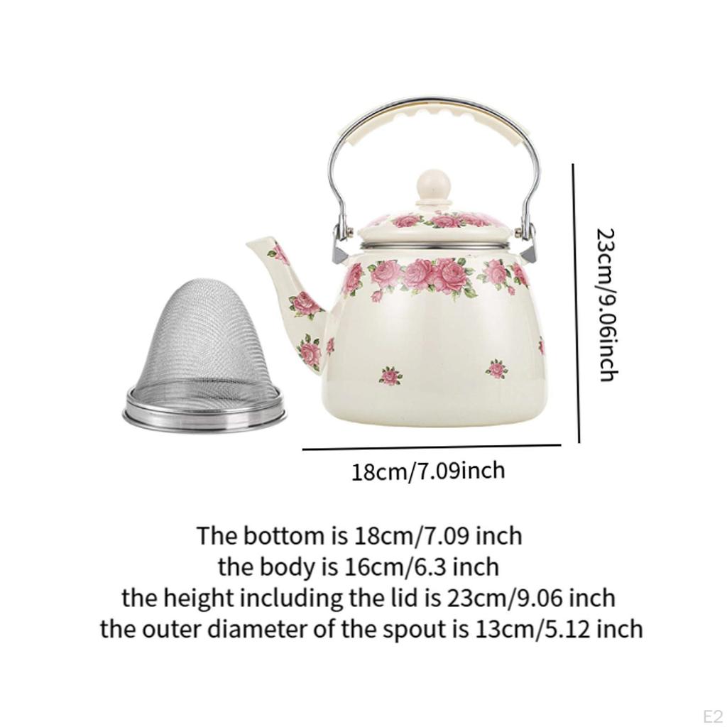 Smaltovaná čajová konvice Kávová konvice 3,3 l Porcelánová voda s pohodlným uchopením do kuchyně