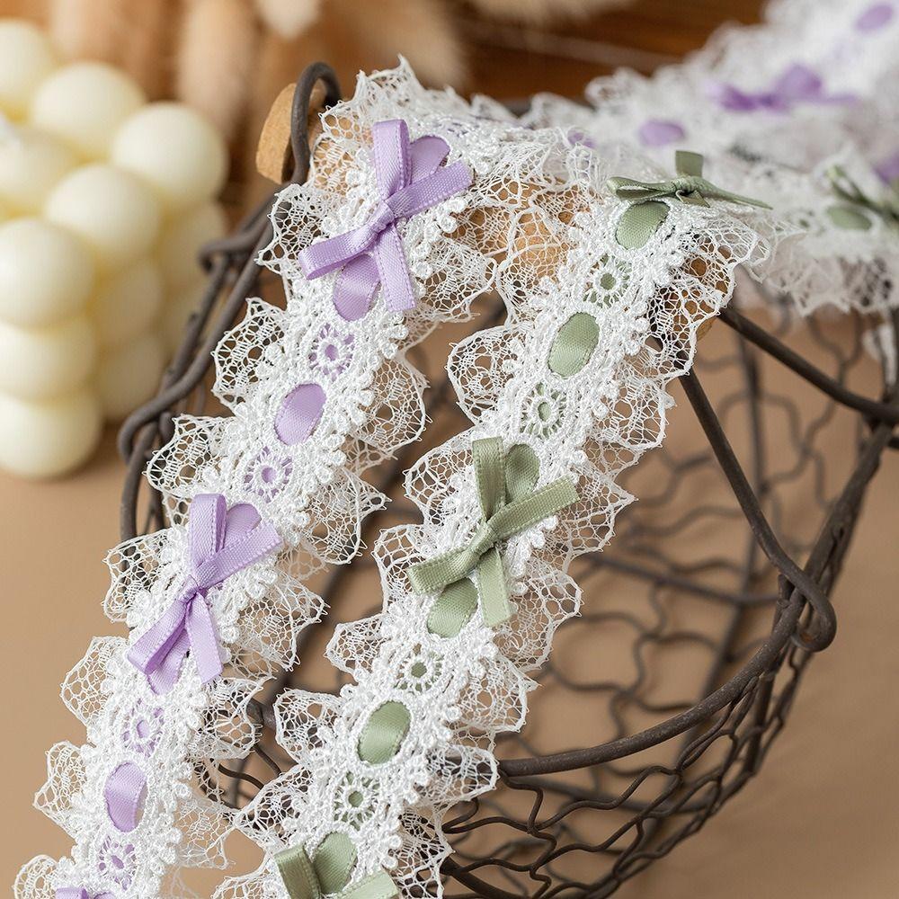 Bows & Pleated Lace Trim Ribbons Handmade Fabric Sewing Supplies New Hair Accessories  Baby Shower