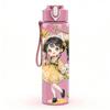 1PC Girl Holding Painting Art Board Pattern 750ml Color Plastic Sports Water Bottle Leakproof Flip Straw Lid Suitable for Sports Office Home Use