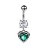 1Pcs Heart Motif Pendant Belly Piercing Jewelry 14G Curved Navel Rings Crystals Czs For Women Girls