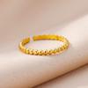 Stainless Steel Bead Rings for Women 2023 Trending Gold Color Adjustable Ring Accessories  Vintage Jewelry Wedding Gifts