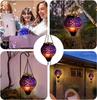 Hot Air Balloon Solar Lantern with Flickering Flame, Waterproof Outdoor Hanging Light for Garden Patio Yard Decor