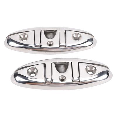 2 Sets Boat Folding Cleat 316 Stainless Steel   Up Dock Cleats with Back Plates and Screws for Kayak Yacht Pontoon