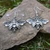 Gothic Skull Moth Earrings: Antique Silver, Punk Style, Women's Statement Accessories