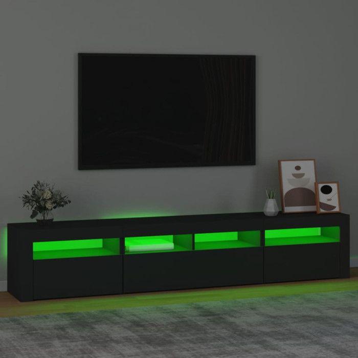 VidaXL Meuble TV avec Lumières LED Centre de Divertissement Rangement Meuble Média Meuble de Salon Salle de Séjour Maison 3152731