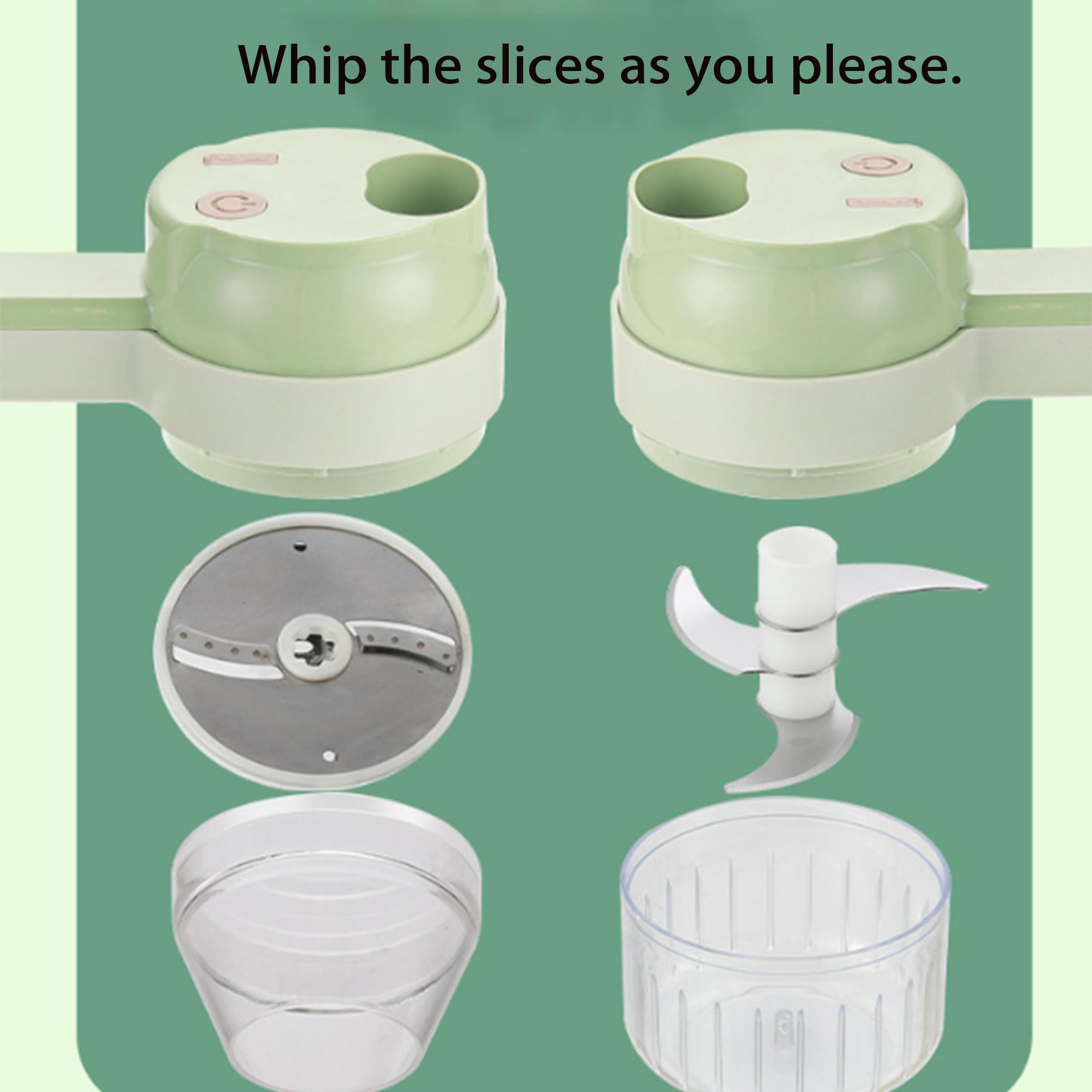 

1 портативный мини-кухонный комбайн, электрический измельчитель чеснока с лезвием из нержавеющей стали и функцией зарядки через USB. зелёный