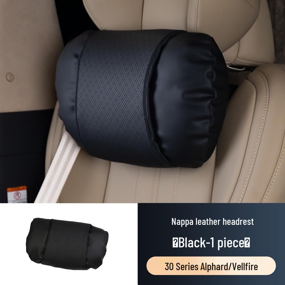 Nappa Leather Lumbar & Neck Support Pillow for 40 Series Alphard - Breathable Car Accessory