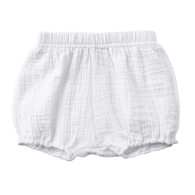 Children's Summer Cotton Linen Shorts - Infant To Mid-Size, Unisex Solid Color