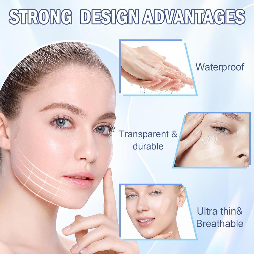 Face Lift Tape Invisible, 152PCS Face Tape Lifting Invisible, Neck Tape Lifting Invisible, Secret Makeup Tape for Double Chin, Instant Face Lift,